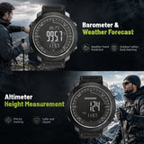 Military Watches with Compass for Men Tactical Watch Outdoor Sports Watches for Men Hiking Digital Wrist Watch with Barometer,Altimeter,Step Counter