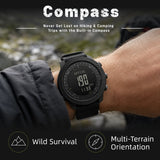 Military Watches with Compass for Men Tactical Watch Outdoor Sports Watches for Men Hiking Digital Wrist Watch with Barometer,Altimeter,Step Counter