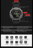 CakCity Digital Military Tactical Watch for Men - A versatile outdoor sports watch featuring a zinc alloy case and nylon strap, complete with a compass, barometer, stopwatch, metronome, and three alarms.