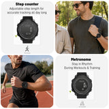 Military Watches with Compass for Men Tactical Watch Outdoor Sports Watches for Men Hiking Digital Wrist Watch with Barometer,Altimeter,Step Counter