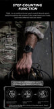 CakCity Digital Military Tactical Watch for Men - A versatile outdoor sports watch featuring a zinc alloy case and nylon strap, complete with a compass, barometer, stopwatch, metronome, and three alarms.