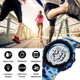 CakCity Mens Digital Watch Waterproof Watches for Swimming Tactical Watches for Men Military Blue Camouflage Watches for Men,5ATM,TPU Strap - CakCity Watches