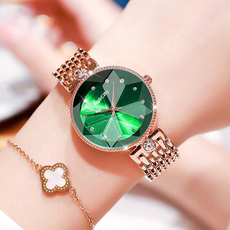 CakCity Fashion Women Watches Elegant Glitter Crystal Stainless Steel Female Ladies Watch Casual Dress Analog Quartz Waterproof Wrist Watch for Women Watch - CakCity Watches