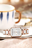 Women's Square Two-Tone Ceramic Dress Bracelet Watch - CakCity Watches