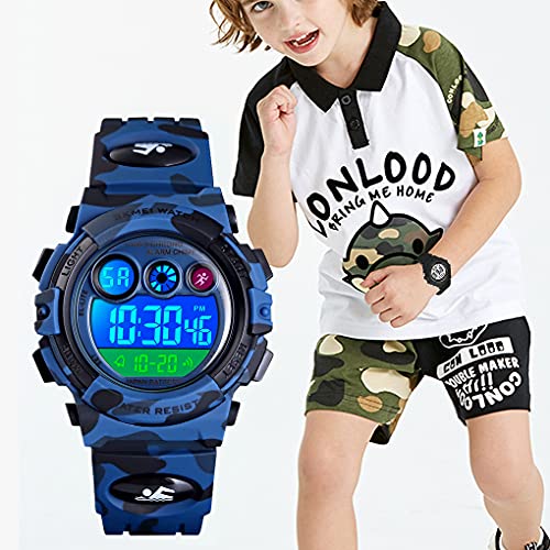 CakCity Kids Watches Digital Sport Watches for Boys Girls Outdoor Waterproof Watches with Alarm Stopwatch Military Child Wrist Watch Ages 5-10 - CakCity Watches