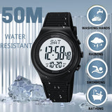 CakCity Digital Watch for Women Waterproof Stopwatch Sports Watches for Mens and Womens Unisex Outdoor Rubber Strap Multifunction Wristwatch with Luminous Display,Black/White - CakCity Watches