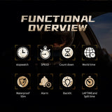 Men's Military Sport Watch Stainless Steel Quartz Watch with Silicone Strap, Digital Dual Display Watches for Men Tactical, World Time, Backlight, Model: Hornet - CakCity Watches